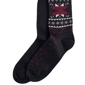 F153 Hue Black Women's 2-Pk. Fair Isle Boot Socks